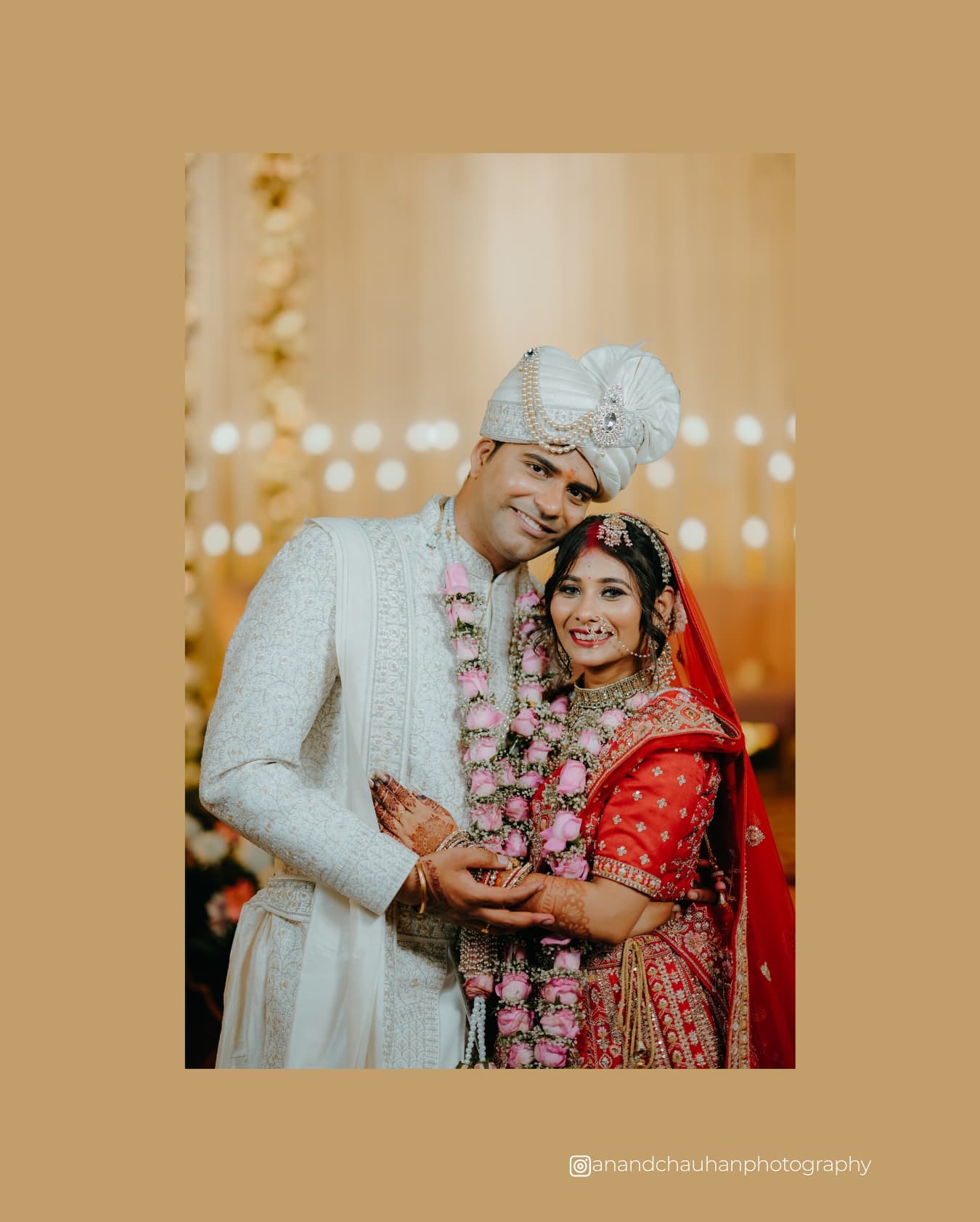 Barkha & Sahil's portrait at their wedding