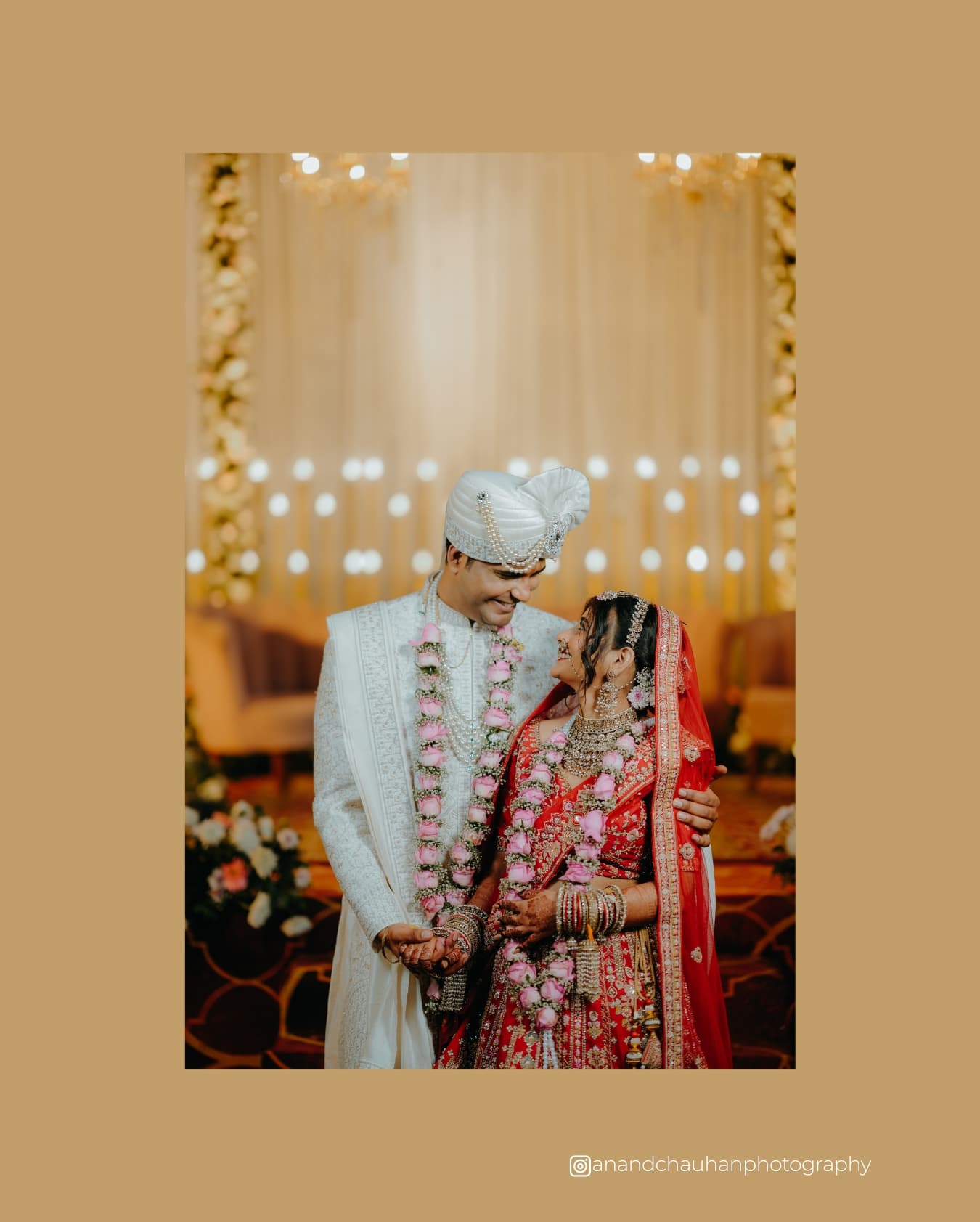 Barkha & Sahil's portrait at their wedding