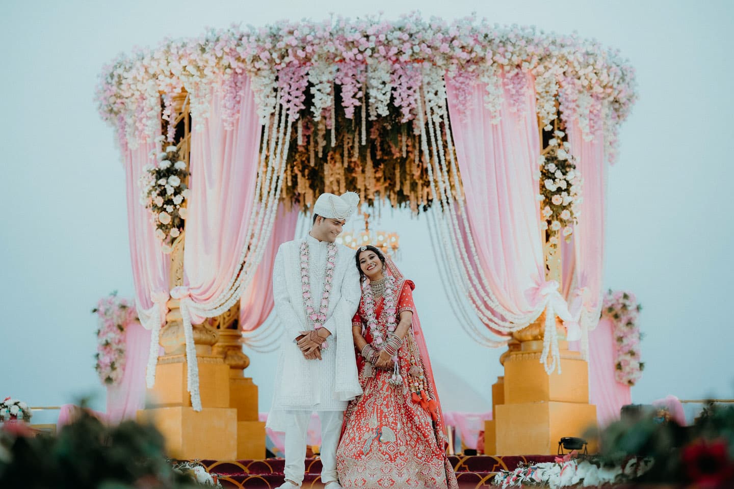 barkha & sahil varmala portrait